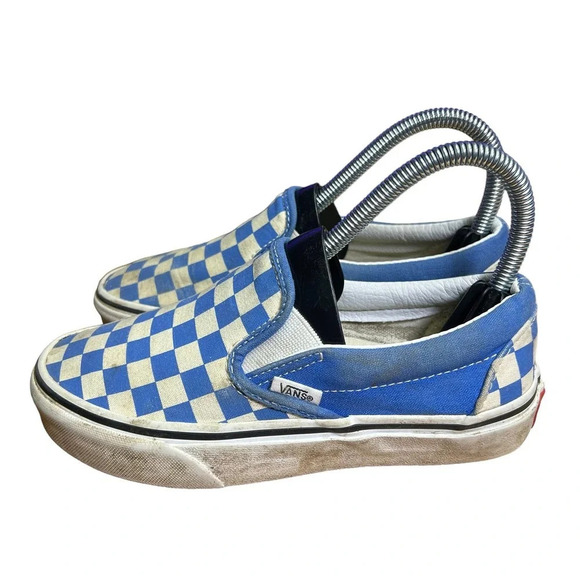 VANS Classic Slip-On Checkerboard Blue/ White Unisex‎ Sneakers Y3.5/M3.5/W5.0 - Picture 6 of 7